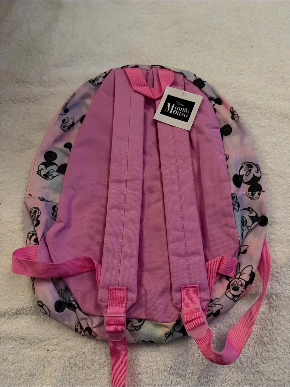 Disney Girls Minnie Mouse Pastel Pink Backpack. NWT